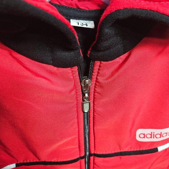 Adidas Kids Red & Black Zip-Up Hoodie Jacket - Picture 3 of 5